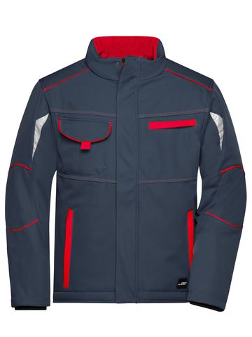 Workwear Softshell Padded Jacket-Level 2 - CBRD - Carbon-Red