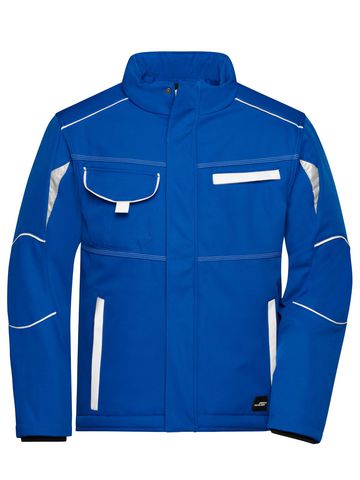 Workwear Softshell Padded Jacket-Level 2 - RYWH - Royal-White