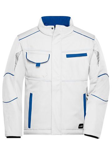 Workwear Softshell Padded Jacket-Level 2 - WHRY - White-Royal