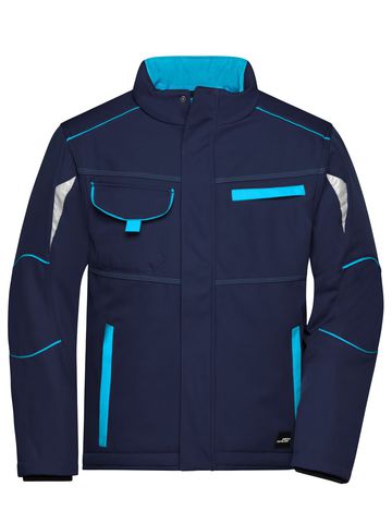 Workwear Softshell Padded Jacket-Level 2 - NYTU - Navy-Turquoise