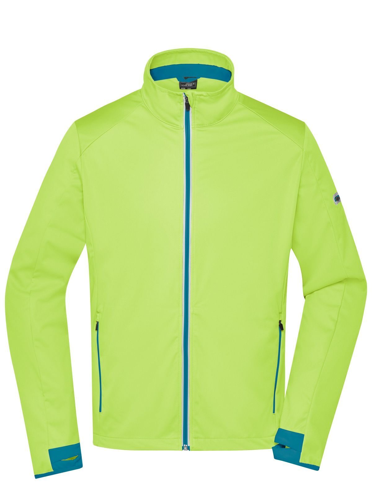 Veste softshell de sport pour homme - BYEBBLU - Jaune vif - Bleu vif