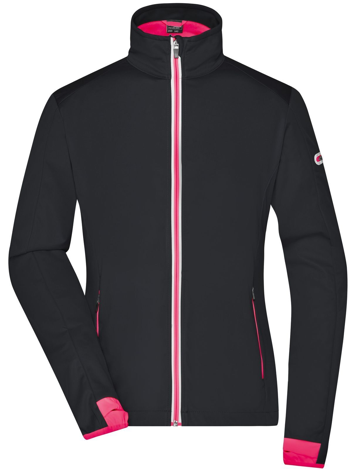 Damen-Sport-Softshelljacke - BLLRD - BLLRD – Schwarz – Hellrot