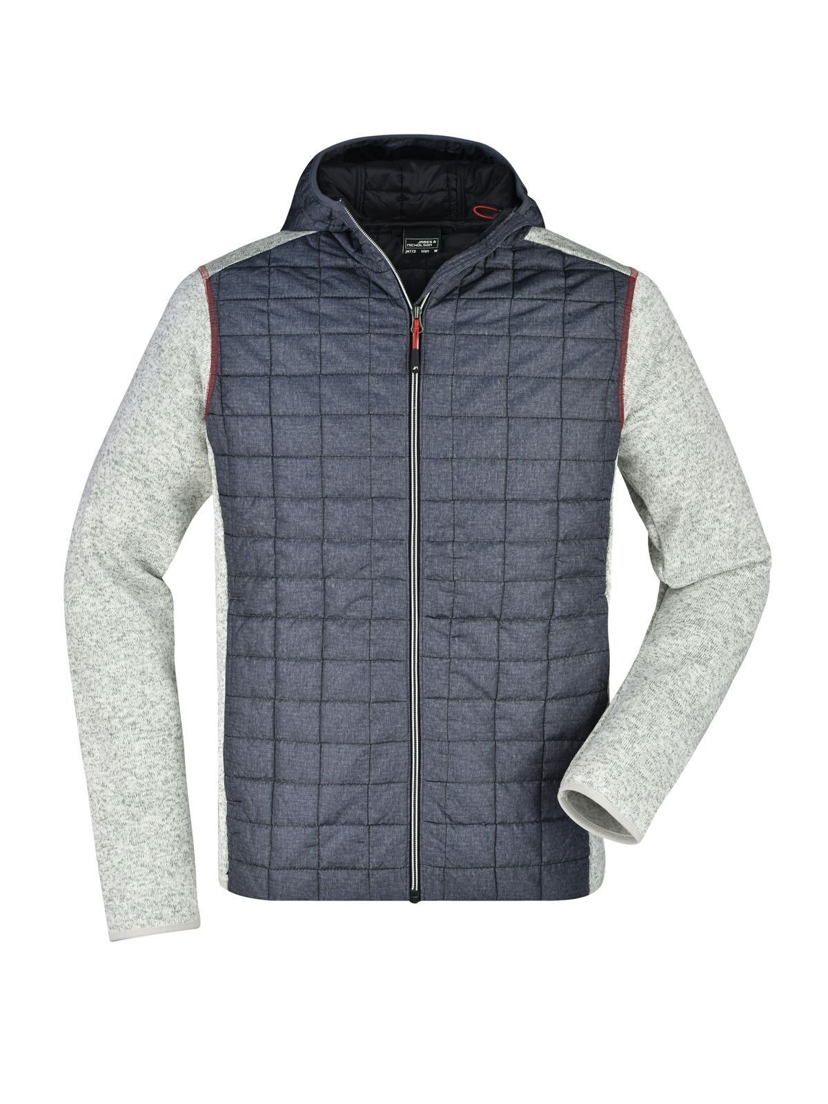 Herren-Strickjacke (Hybrid) - LMANM - LMANM – Hellmelange-Anthrazit-Melan