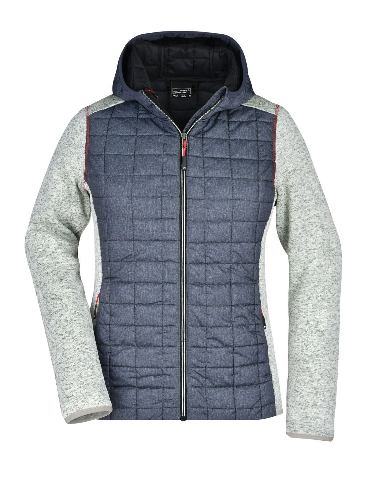 Ladies´ Knitted Hybrid Jacket - LMANM - Light-melange-anthracite-melan