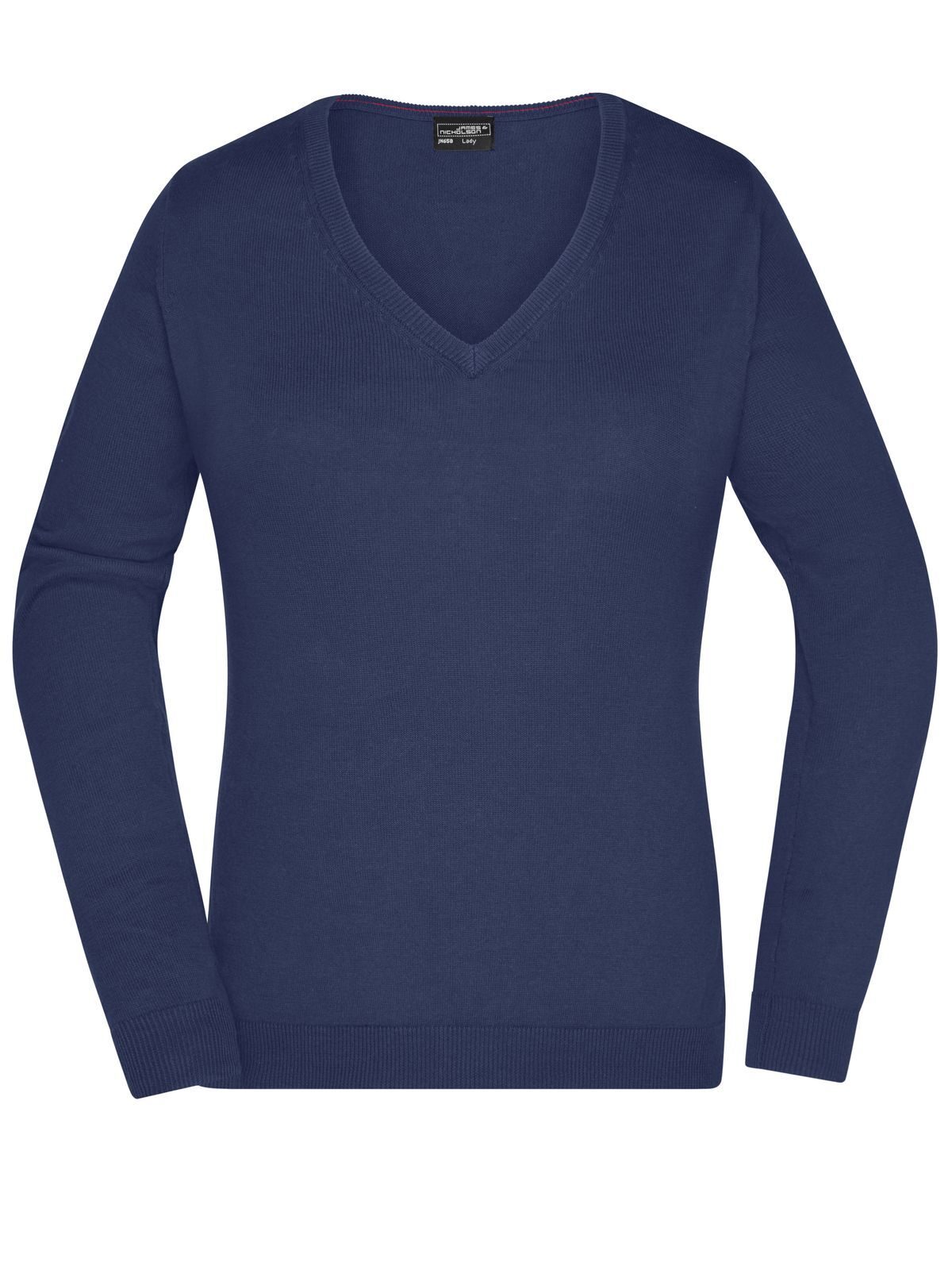 Ladies´ V-Neck Pullover - Navy Melange