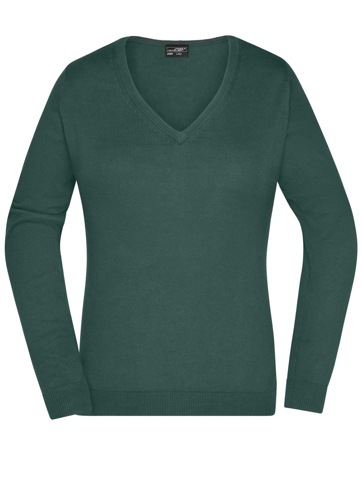 Ladies´ V-Neck Pullover - FO - Forest green