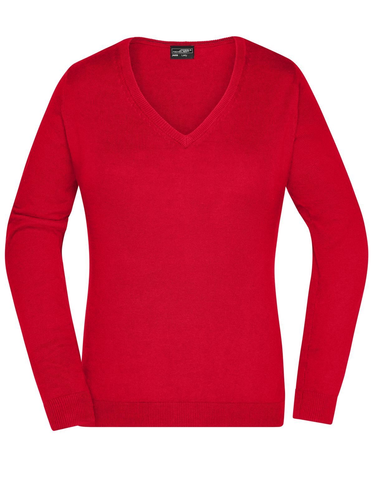 Ladies´ V-Neck Pullover - RMBK - Red Melange
