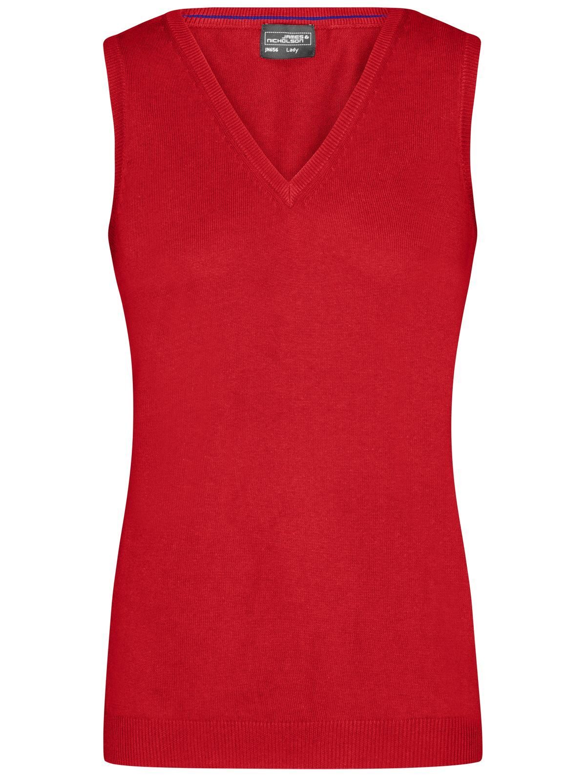 Ladies´ V-Neck Pullunder - RMBK - Red Melange