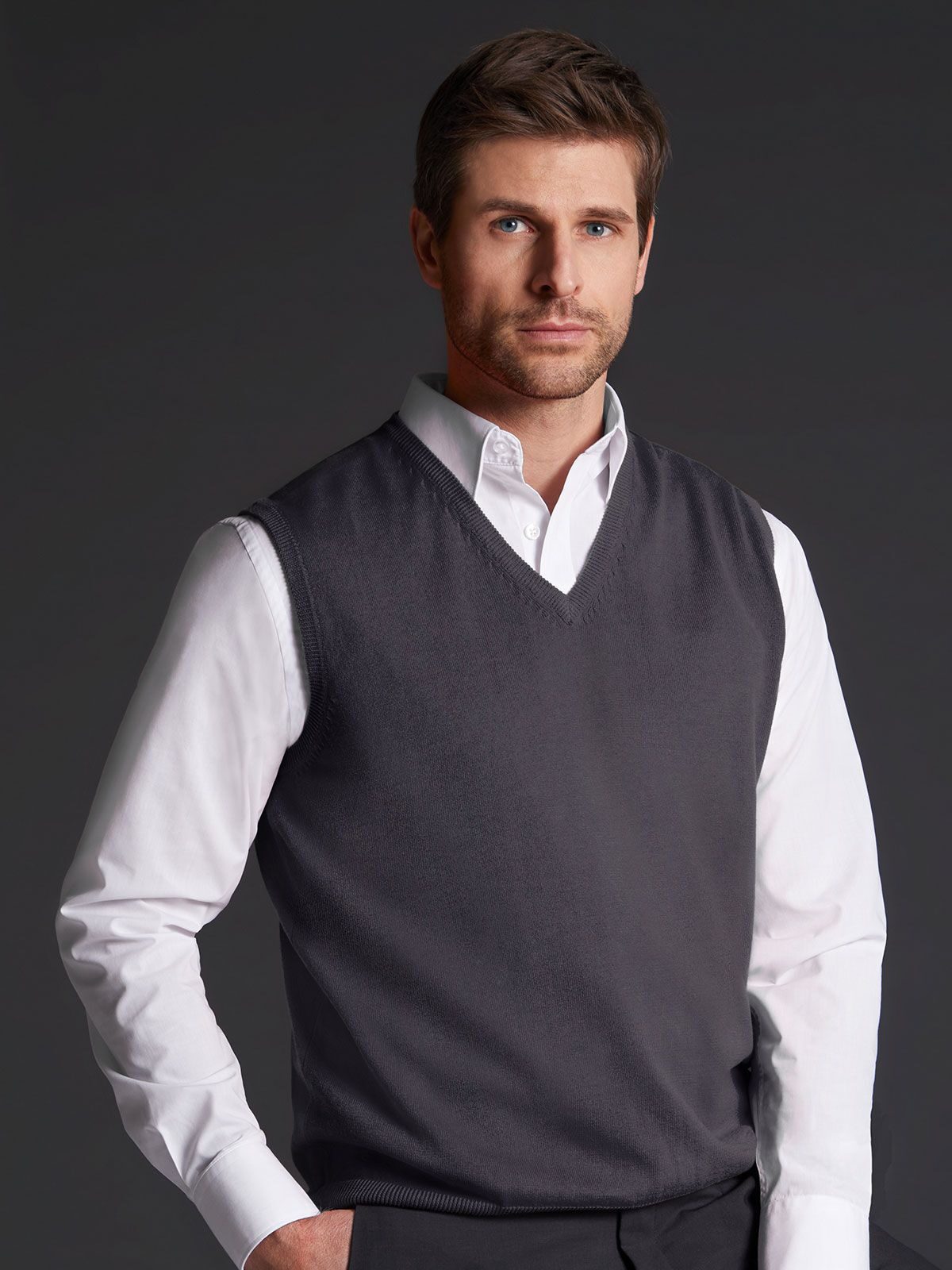 Pull-over à col en V pour homme