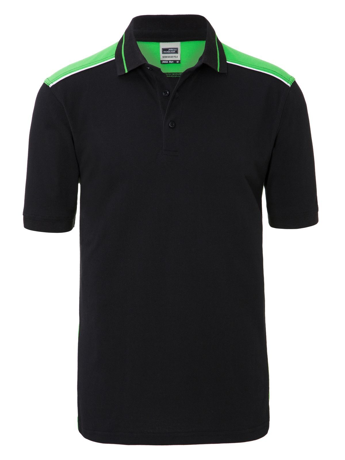 Men´s Workwear Polo - COLOR - - BLLIM - Black-Lime- Green