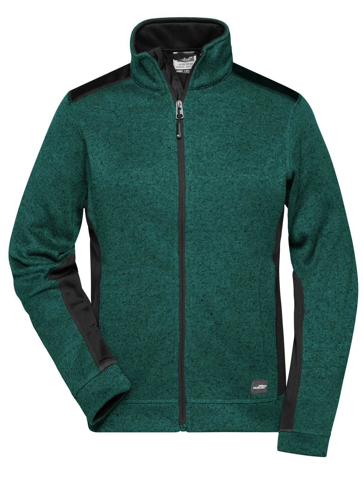 Veste polaire de travail tricotée pour femme - DGMBL - Mélange Vert Foncé - Noir