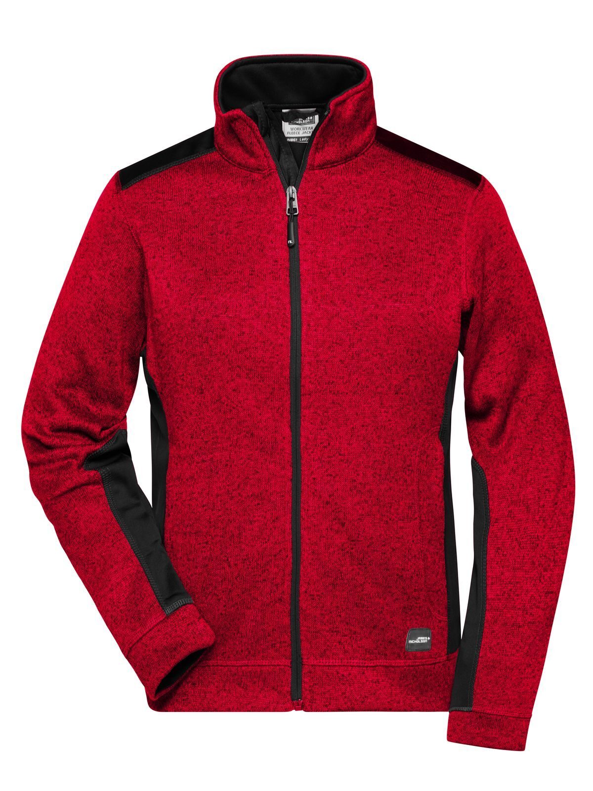 Veste polaire de travail tricotée pour femme - RDMEBL - Mélange Rouge - Noir