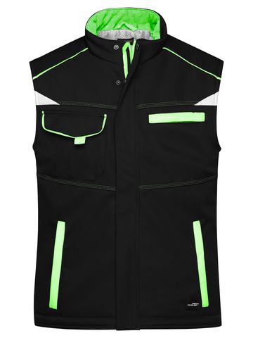 Gilet de travail rembourré softshell - Niveau 2 - BLLIM - Noir-Citron Vert