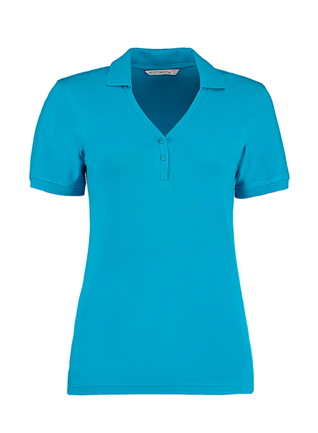 Comfortec® Polohemd mit V-Ausschnitt in regulärer Passform - 536 - Türkis