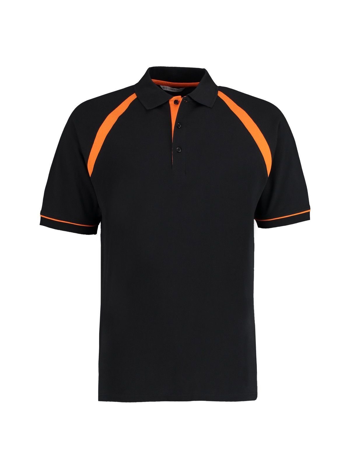 Klassisches Oak Hill Polo - 166 - BLK-ORA – Schwarz-Orange