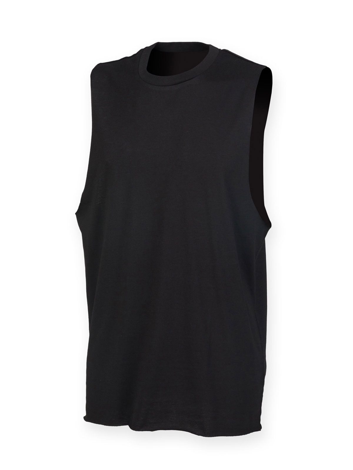 Herrenweste mit hohem Kragen und schrägen Armausschnitten - BLK - Schwarz