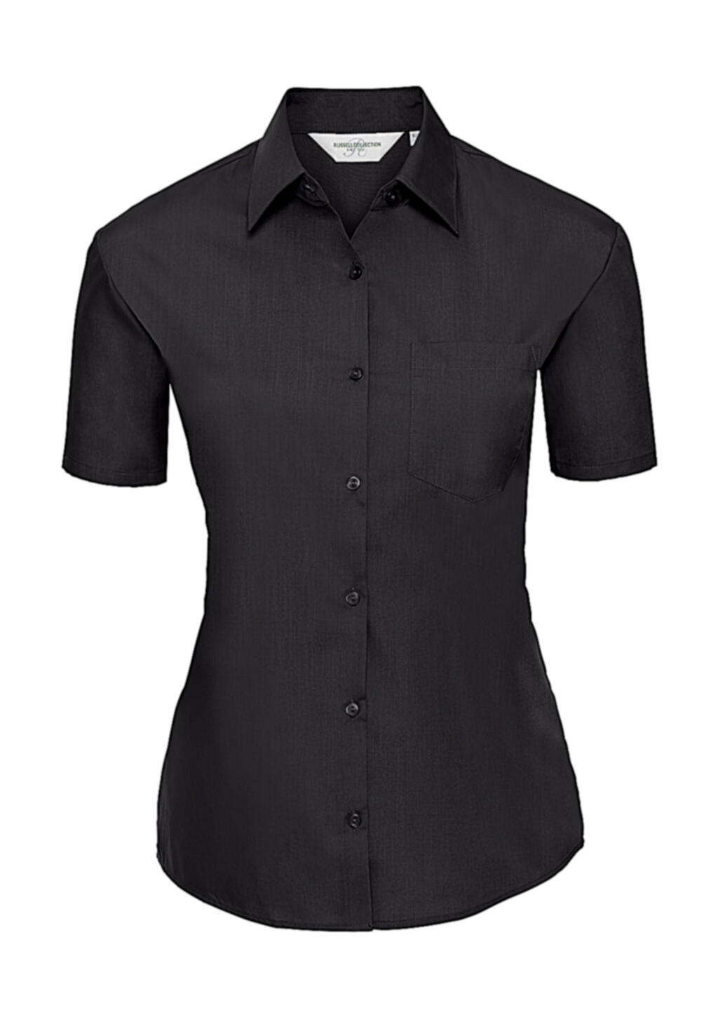 Ladies' Short Sleeve Classic Polycotton Poplin Shirt - 101 - Black