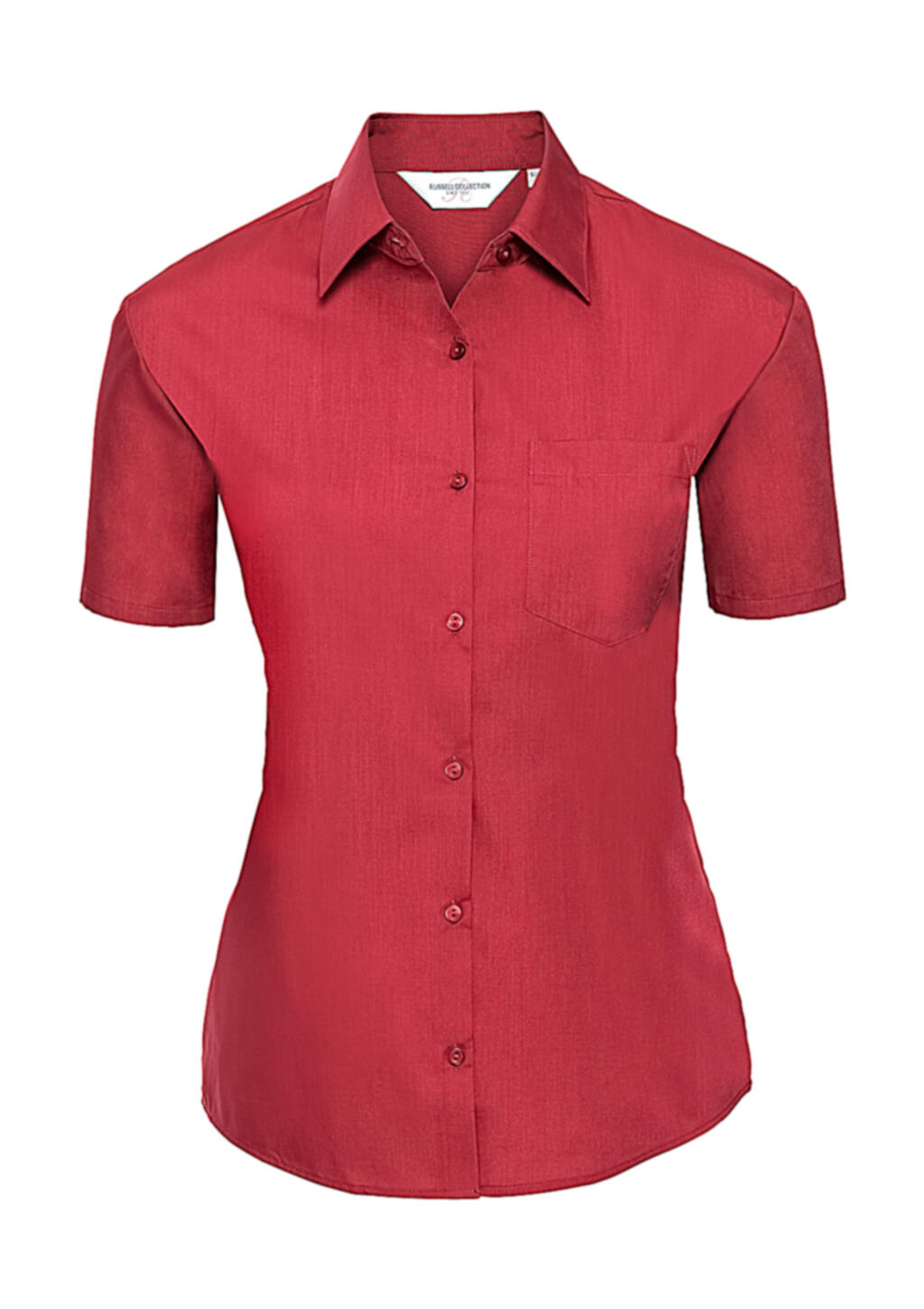 Ladies' Short Sleeve Classic Polycotton Poplin Shirt - 401 - Classic Red