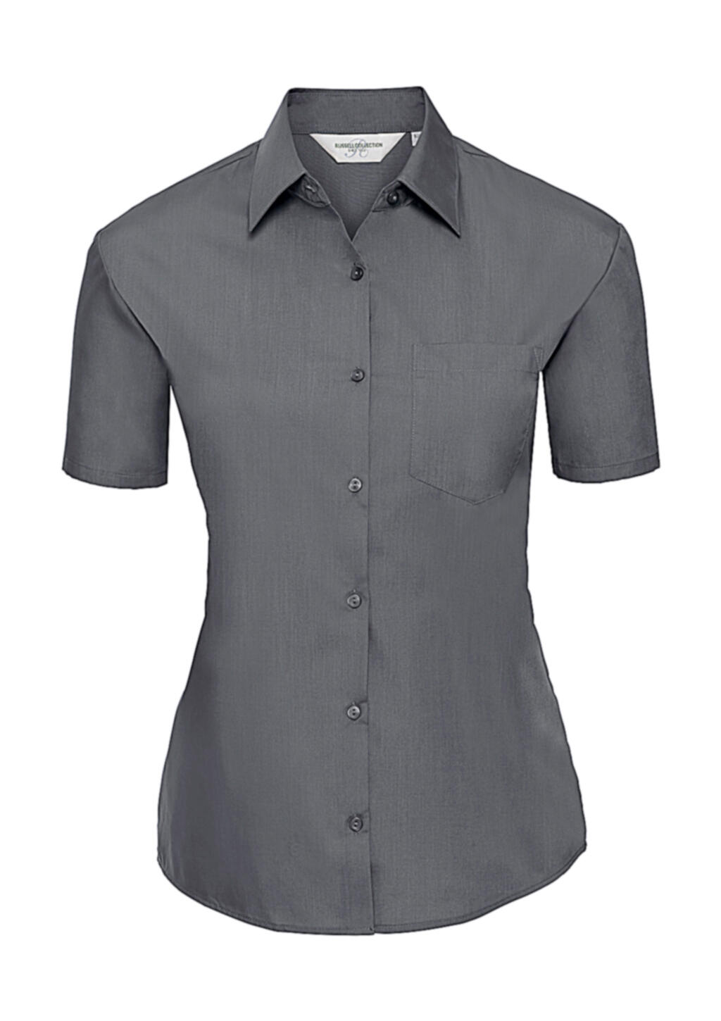 Ladies' Short Sleeve Classic Polycotton Poplin Shirt - 127 - Convoy Grey