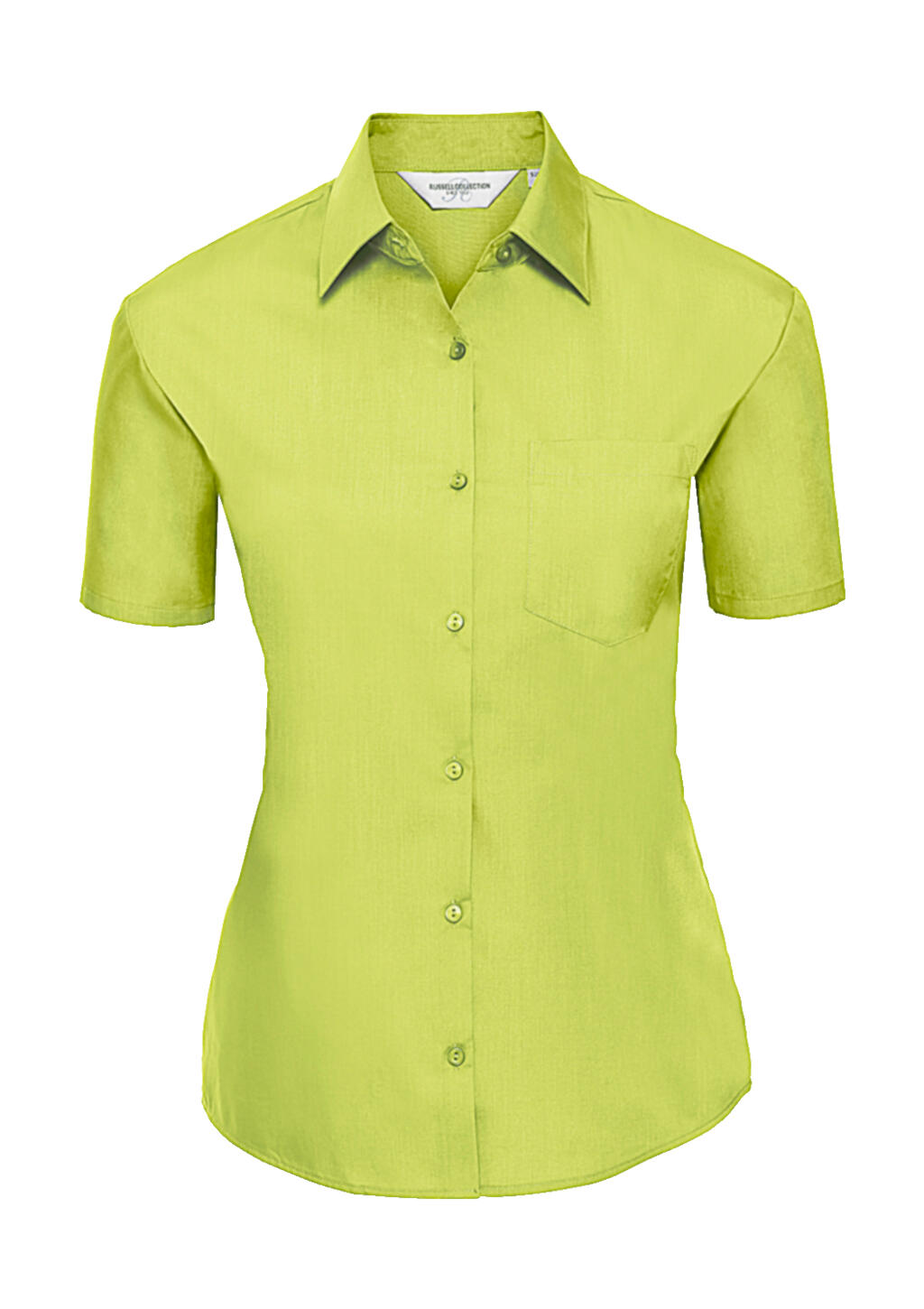 Ladies' Short Sleeve Classic Polycotton Poplin Shirt - 521 - Lime
