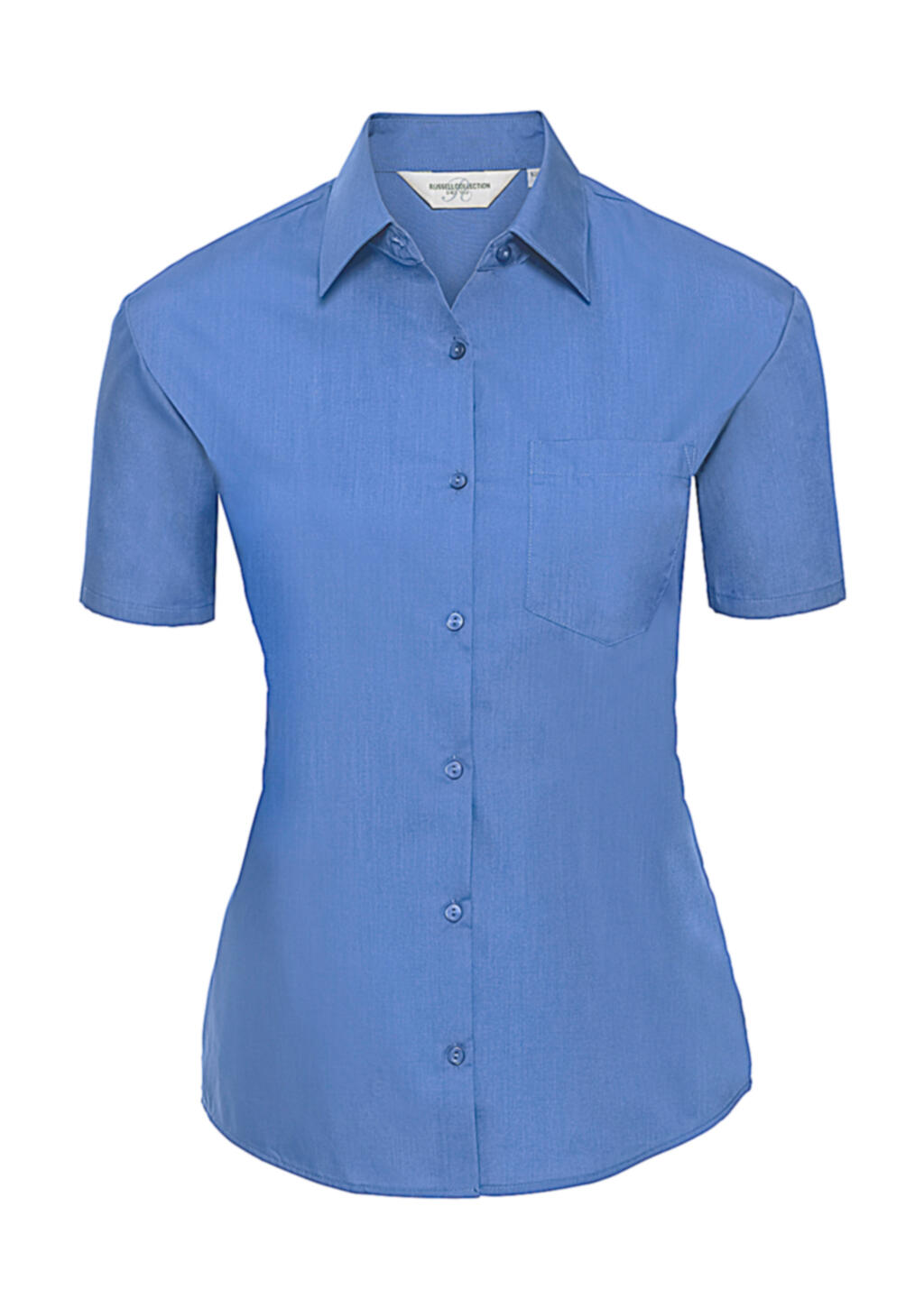 Ladies' Short Sleeve Classic Polycotton Poplin Shirt - 233 - Corporate Blue