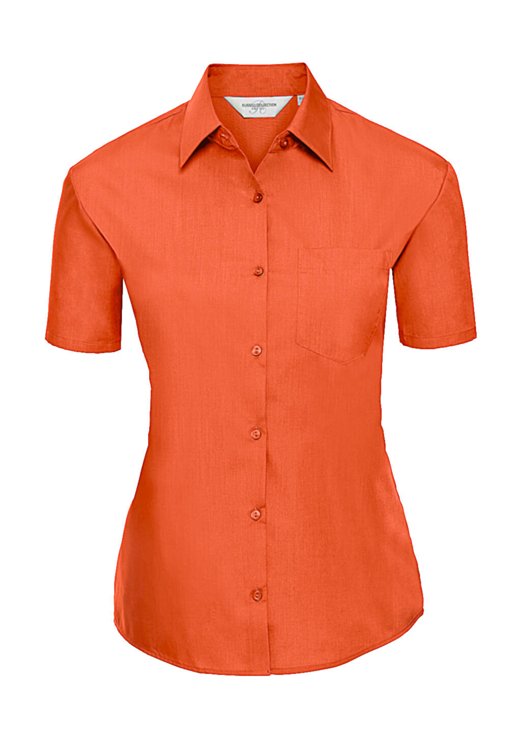 Ladies' Short Sleeve Classic Polycotton Poplin Shirt - 410 - Orange