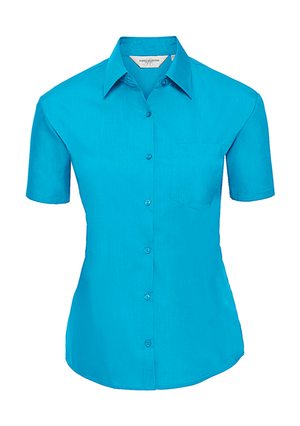 Ladies' Short Sleeve Classic Polycotton Poplin Shirt - 536 - Turquoise