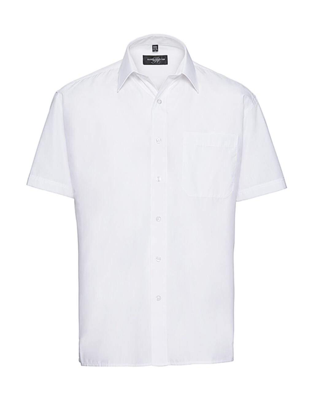 Men's Short Sleeve Classic Polycotton Poplin Shirt - 000 - White