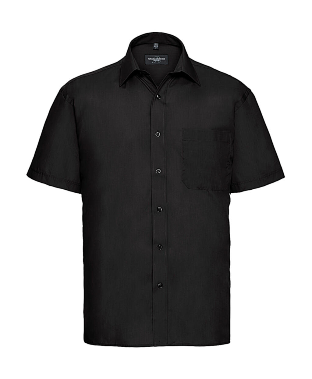 Men's Short Sleeve Classic Polycotton Poplin Shirt - 101 - Black