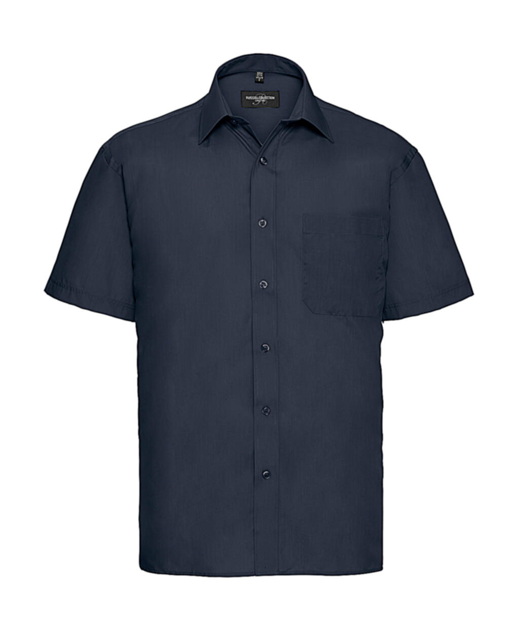 Men's Short Sleeve Classic Polycotton Poplin Shirt - 201 - French Navy