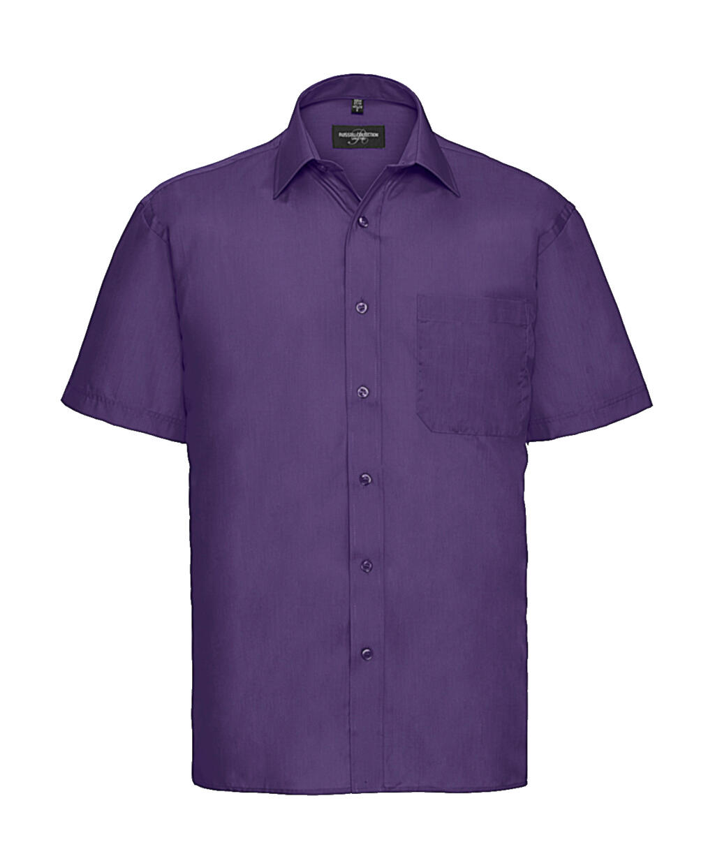 Men's Short Sleeve Classic Polycotton Poplin Shirt - 349 - Purple