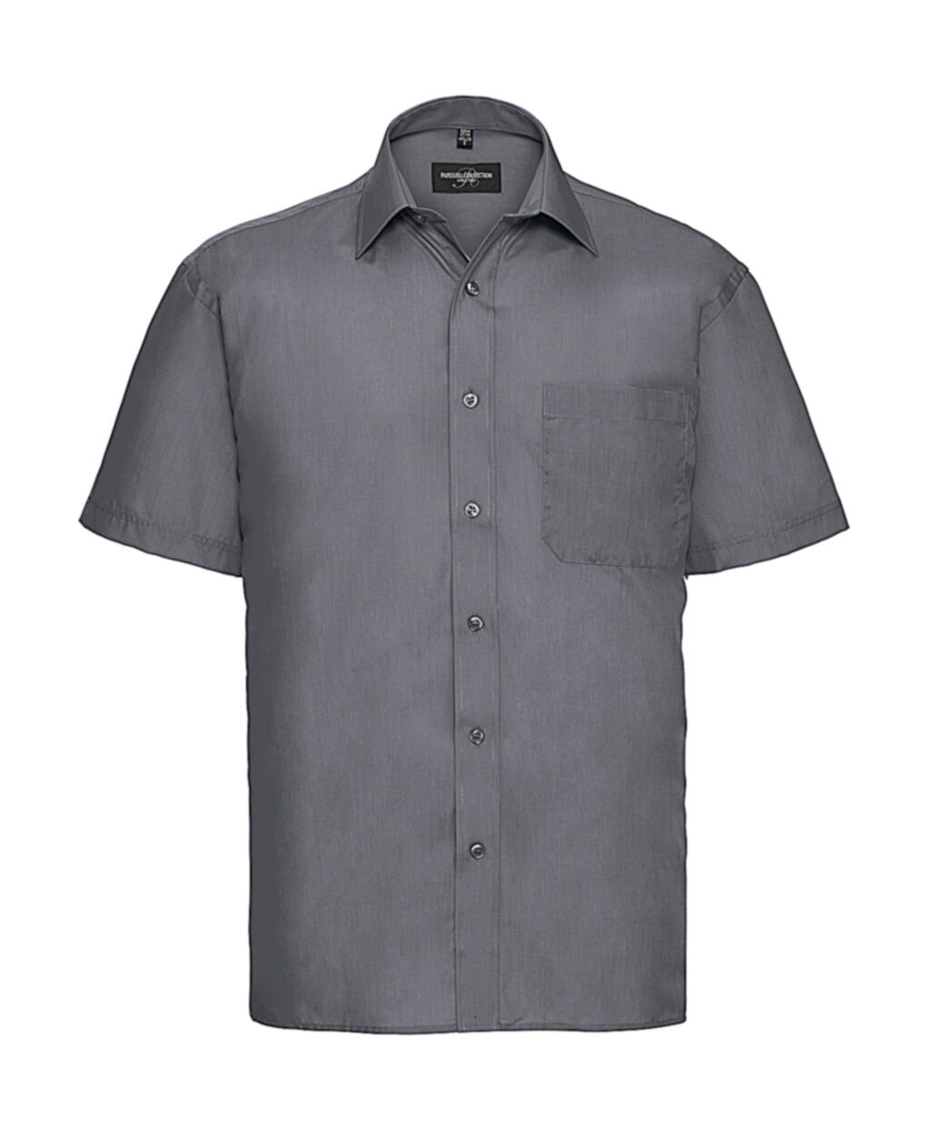 Men's Short Sleeve Classic Polycotton Poplin Shirt - 127 - Convoy Grey