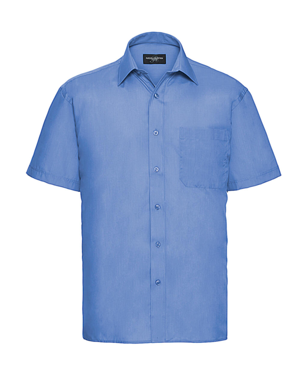 Men's Short Sleeve Classic Polycotton Poplin Shirt - 233 - Corporate Blue