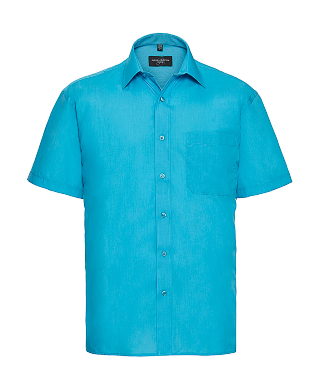 Men's Short Sleeve Classic Polycotton Poplin Shirt - 536 - Turquoise
