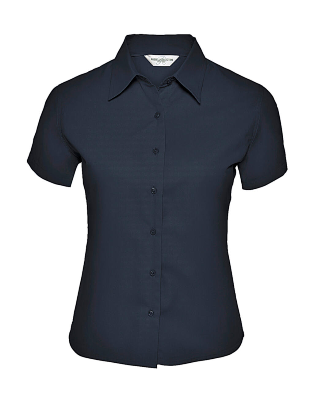 Chemise classique à manches courtes en sergé pour femme - 201 - Marine française