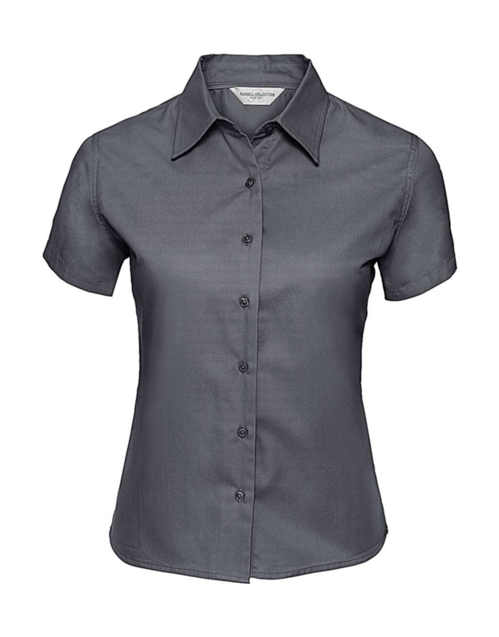 Chemise classique à manches courtes en sergé pour femme - 112 - Zinc
