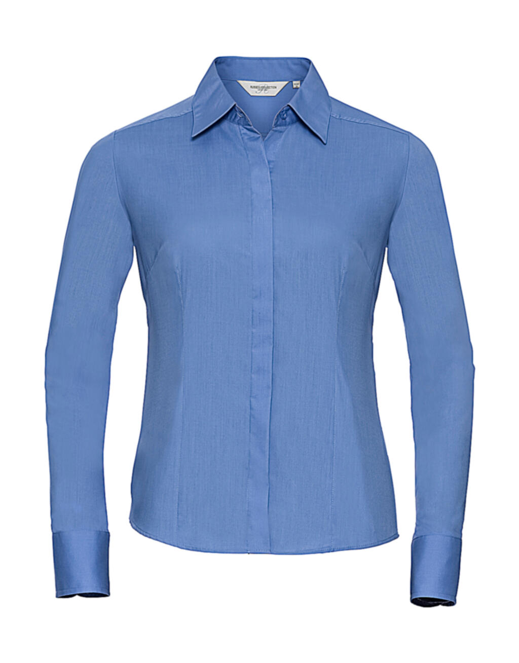 Damen Langarm-Hemd aus tailliertem Baumwollmischgewebe - 233 - Corporate Blue