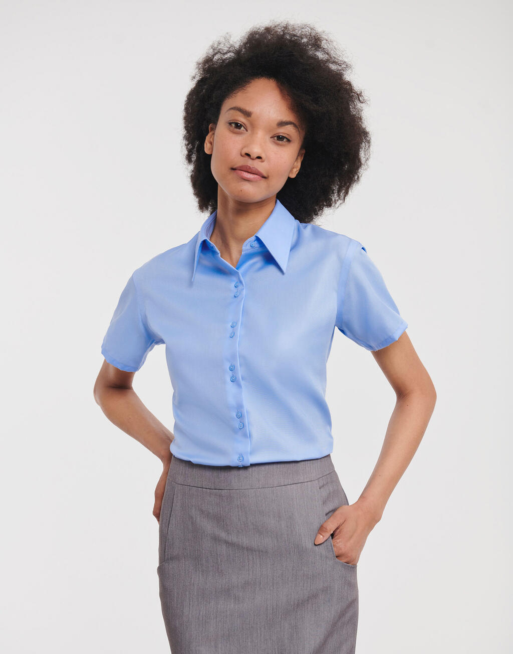Chemise à manches courtes infroissable pour femme
