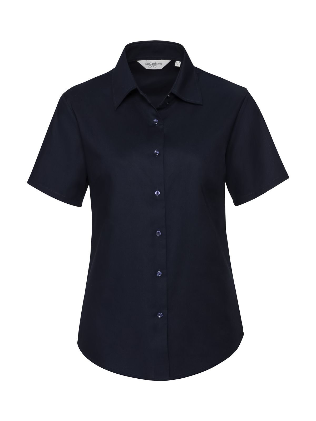 Chemise Oxford à manches courtes pour femme - NB - Bleu marine vif/Bleu Oxford/Blanc
