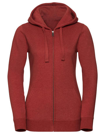 Authentisches Melange-Sweatshirt mit Kapuze und Reißverschluss für Damen