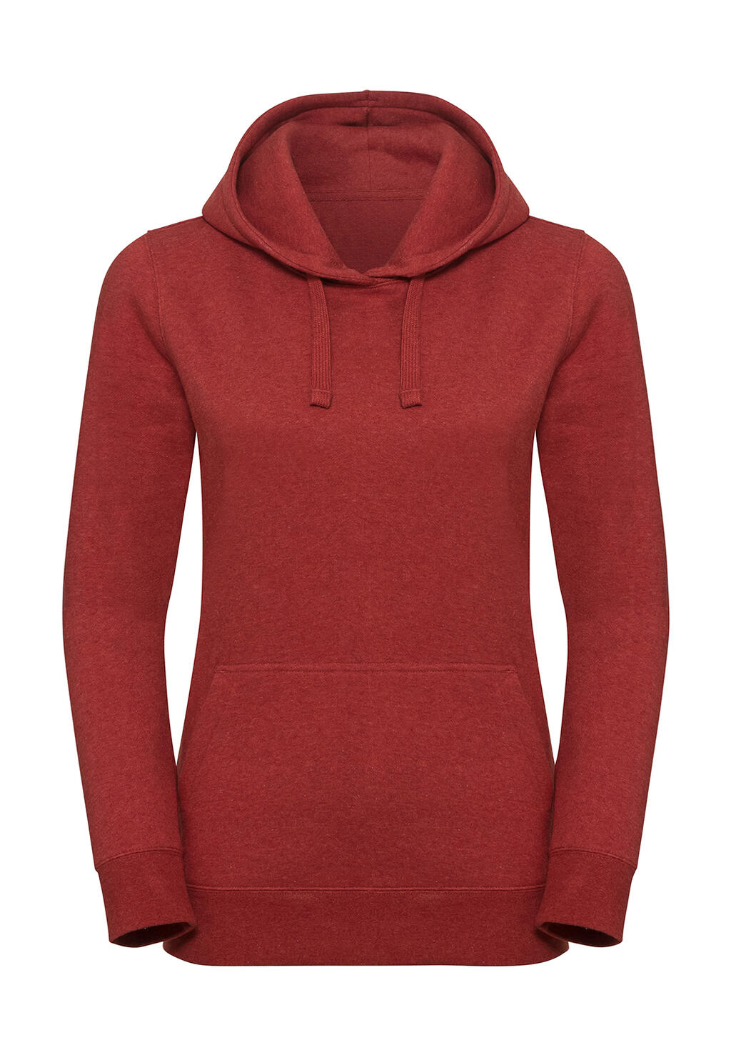 Authentisches Melange-Kapuzen-Sweatshirt für Damen - BM - Ziegelrot-Melange