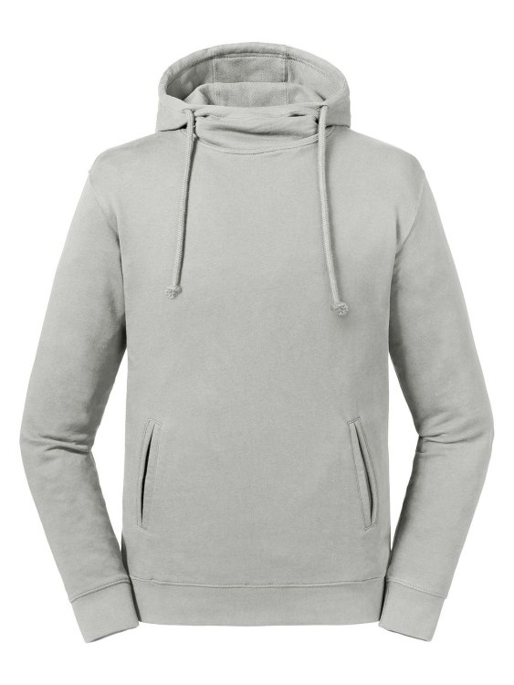 Pure Organic High Collar Hooded Sweat - BK - Stone