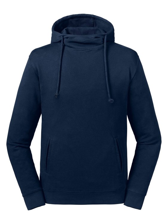 Pure Organic High Collar Hooded Sweat - FN - French Navy