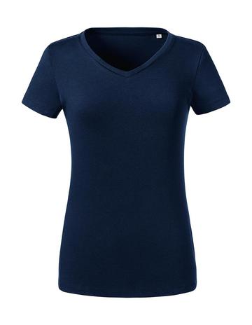 Pure Organic Damen-T-Shirt mit V-Ausschnitt - FN - Französische Marine