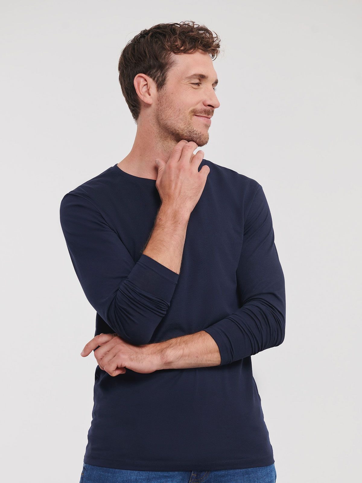 T-shirt à manches longues en coton biologique pur pour homme