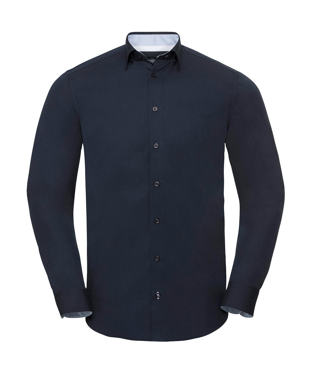 LS Tailored Contrast Ultimate Stretch Shirt - NB - Hellblau