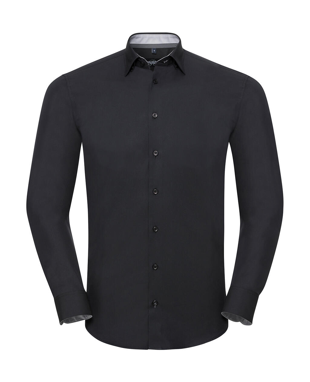 LS Tailored Contrast Ultimate Stretch Shirt - Schwarz/Oxfordgrau/Convoygrau