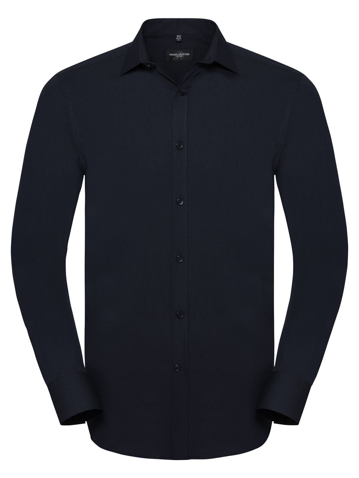 Men's Long Sleeve Fitted Ultimate Stretch Shirt - NB - Bright Navy/Oxford Blue/White
