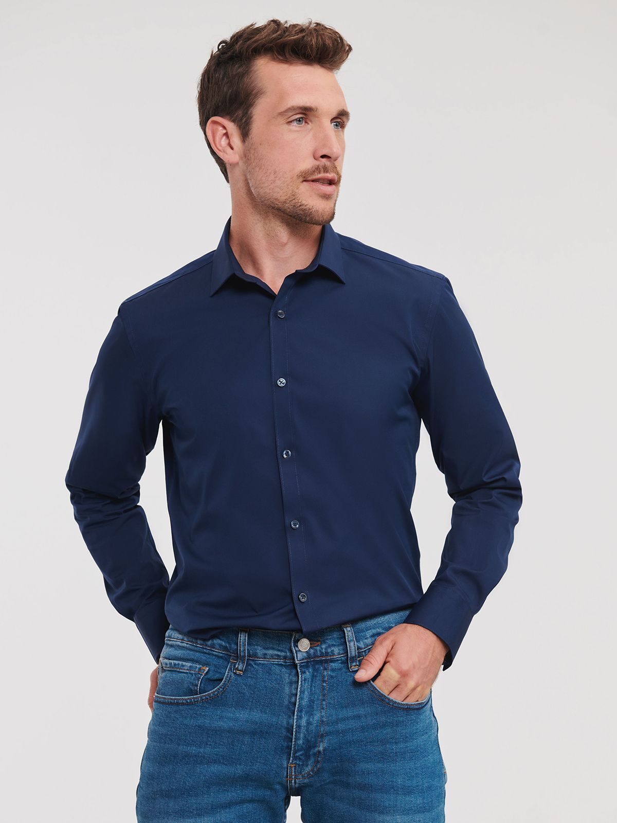 Herren Langarm-T-Shirt mit optimalem Stretchanteil