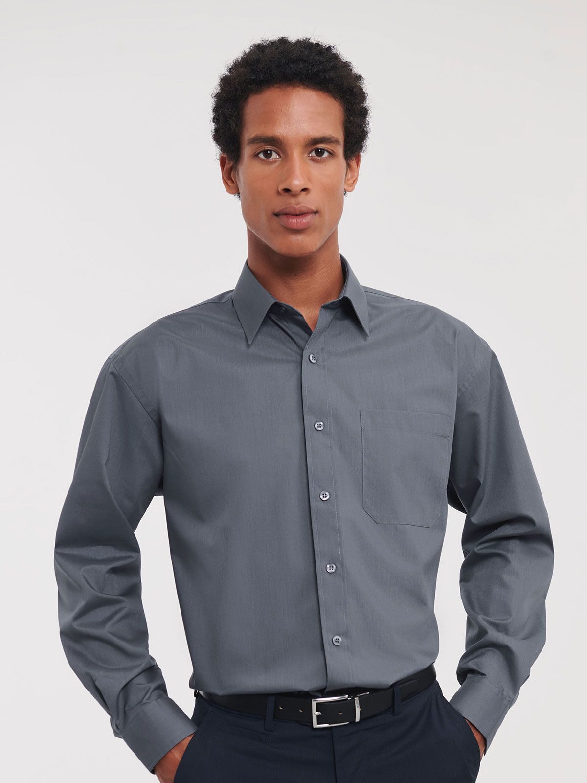 Men's Long Sleeve Classic Polycotton Poplin Shirt